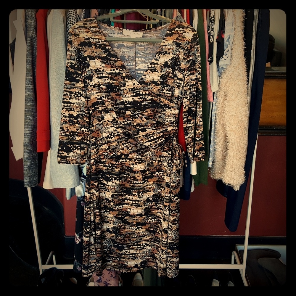Faux Wrap Dress | Size 8 | V-neck |